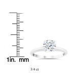 Eco-Friendly White Gold Solitaire Engagement Ring with 3/4ct Lab Grown Diamond.