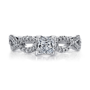 Elegant Yaffie Vintage Diamond Engagement Ring with Braided White Gold and 3/4 TDW.