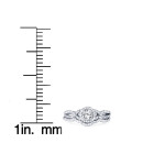 Infinity Diamond Halo Engagement Wedding Ring Set in 3/4ct White Gold by Yaffie