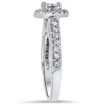 Vintage Yaffie Diamond Engagement Ring with Halo Design and 3/4ct TDW in White Gold