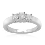 Sparkling Tribute: Yaffie 3-stone Round Diamond Anniversary Ring in White Gold