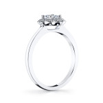 Whimsical Yaffie White Gold Engagement Ring with Floral Halo & 3/5ct TDW Round Diamond