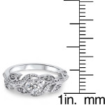 Vintage Style Diamond Engagement Ring with 3/8ct TDW Vine Petal design in Yaffie White Gold