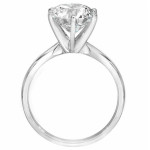 Yaffie ™ Custom Made White Gold Round Diamond Solitaire Engagement Ring with 3ct TDW and Clarity Enhancement