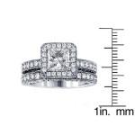 3ct TDW Halo Diamond Bridal Ring Set in Yaffie White Gold