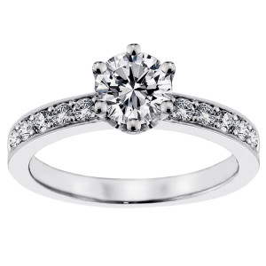 White Gold Diamond Engagement Ring With 4/5ct TDW - Yaffie