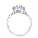 Yaffie White Gold Double Halo Engagement Ring with 4/5ct TDW Emerald-Cut Diamond