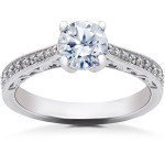 Vintage Style Eco-Friendly Lab-Grown Diamond Engagement Ring in 5/8 ct White Gold by Yaffie