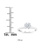Eco-Friendly Round Cut Lab Grown Diamond Solitaire Engagement Ring in Yaffie White Gold (5/8 ct)