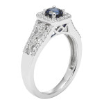 White Gold Diamond and Sapphire Engagement Ring from Yaffie - Sparkling 5/8ct TDW!