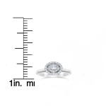 Vintage Double Halo Diamond Engagement Ring in Yaffie White Gold with 5/8ct Total Diamond Weight