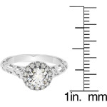 Vintage-inspired Yaffie White Gold Diamond Engagement Ring with 5/8ct Total Diamond Weight and Intricate Filigree Design