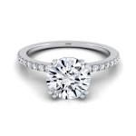 Petite Split Prong White Diamond Engagement Ring - Yaffie White Gold 5/8ct TDW