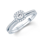 Sparkling Yaffie Bridal Set featuring a 5/8ct TDW White Natural Diamond in White Gold Solitaire