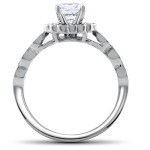 Vintage-Inspired Diamond Duo: Yaffie White Gold 7/8 ct TDW Halo Engagement Ring & Wedding Band Set