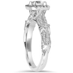 Antique White Gold Yaffie Ring with 1 1/2ct Diamonds for Engagement