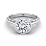 Certified White Gold Engagement Ring with a Dazzling 1ct Diamond Bezel