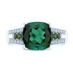 Emerald and Diamond Ring with Yaffie White Gold 1/4ct Total Weight