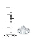 Yaffie 2 3/8ct Diamond Sparkler - White Gold Double Row Pave Engagement Ring with Enhanced Clarity.