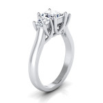 IGI-certified Princess-cut 3-stone Engagement Ring with Yaffie White Gold Shank and 1 1/2ct TDW