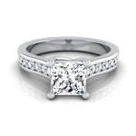 Yaffie 1 1/3ct TDW Princess-cut Diamond Solitaire Engagement Ring in White Gold, Certified by IGI