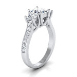 IGI-certified 1 3/4ct TDW Yaffie Engagement Ring with Princess-cut 3-stones in White Gold