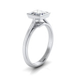 Certified 1ct Princess-Cut Diamond Engagement Ring with White Gold Bezel by Yaffie