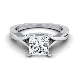 Yaffie IGI-certified 1ct TDW Princess-cut Diamond Solitaire Ring in White Gold for Engagement