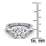 Yaffie Solitaire Engagement Ring with IGI-Certified 1ct TDW Round Diamond in White Gold
