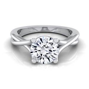 Yaffie Solitaire Engagement Ring with IGI-Certified 1ct TDW Round Diamond in White Gold