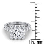 2.1ct TDW Princess-cut Diamond Halo Engagement Ring in White Gold by Yaffie, IGI Certified
