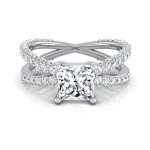 IGI-Certified Yaffie Princess-Cut Diamond Ring with 2 1/4ct TDW, in Elegant White Gold.