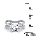 IGI-Certified Yaffie Princess-Cut Diamond Ring with 2 1/4ct TDW, in Elegant White Gold.