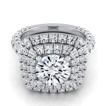 Yaffie White Gold Engagement Ring with Double Square Halo & IGI-certified Diamonds totalling 3 1/6ct TDW