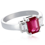 High-polished Ruby and Diamond White Gold Ring by Yaffie