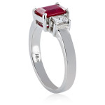 High-polished Ruby and Diamond White Gold Ring by Yaffie