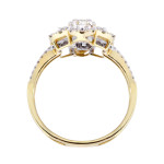 Golden Yaffie Flower Ring with 1.1ct TDW Diamond