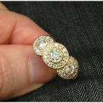 Antique Diamond Engagement Ring with Yaffie Gold and 1 1/2ct TDW 3 Stones