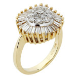 Ever One Yaffie Gold Cocktail Ring with 1 1/2 Carat Total Diamond Weight Cluster