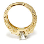 Eco-Friendly Lab Created Diamond Vintage Filigree Engagement Ring - Yaffie Gold 1 1/3ct TDW