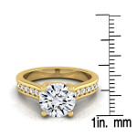 Gold Yaffie Round Diamond Engagement Ring - Stunning 1 1/3ct TDW Solitaire