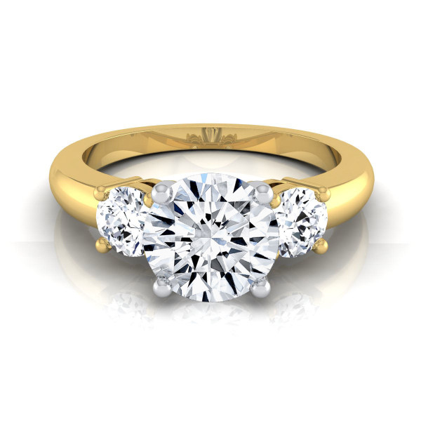 Yaffie Gold: Sparkling 3-Stone Round Diamond Engagement Ring (1 1/4ct TDW)
