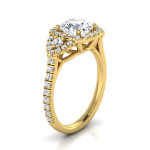 3-Stone Round Yaffie Gold Engagement Ring with 1 2/3ct Total Diamond Weight