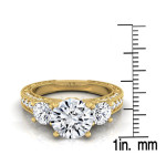 Golden Trio 1.875ct Total Diamond Weight Round Engagement Ring