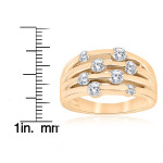 Fashionable Yaffie Gold Ring with Multilayer Rows of Dazzling 1 ct TDW Diamonds for the Right Hand