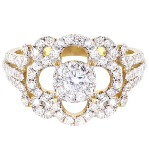 Gold Fashion Ring with 1/5ct of Sparkling Diamonds by Yaffie.