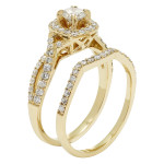 Bridal Beauty: Yaffie Gold 1ct TDW White Diamond Set