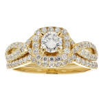 Bride Stunning Yaffie Gold White Diamond Set with 1 Carat Total Weight