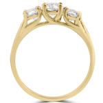 Golden Yaffie: A Triple Sparkling Diamond 1ct Engagement and Anniversary Ring for Women.