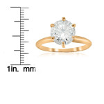 Gold Solitaire Diamond Engagement Ring with Enhanced Clarity - Yaffie 2.5ct TDW, 6-Prong Setting